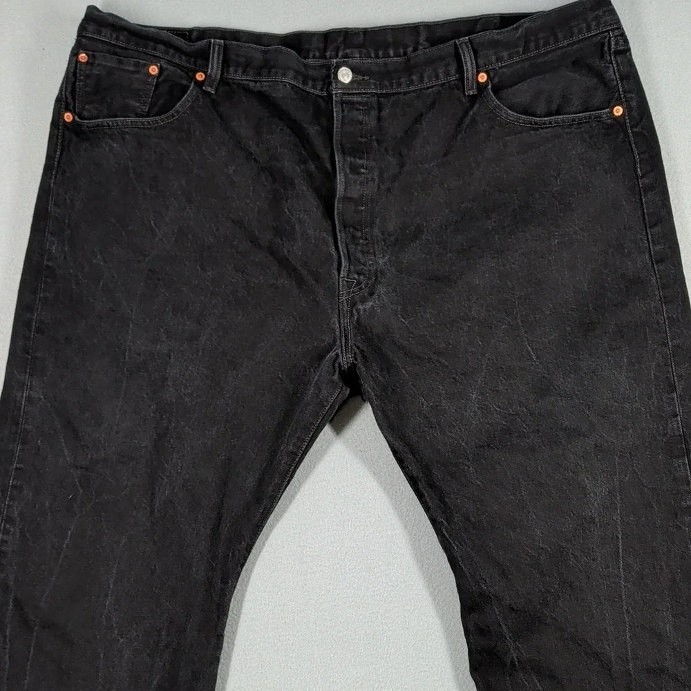 Levi's 501‎ Jeans Mens 50x30 Black Denim Button Fly Classic Original Fit